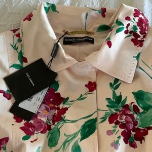 NWT DOLCE & GABBANA silk satin pink floral jacket blazer 44 8 10 GORGEOUS RARE